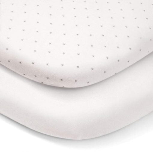 Mamas & Papas Bedside Crib Lua Fitted Sheet Pack Star (87cm x 50cm) (Pre Order for Feb '24)